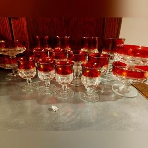 King's Crown Ruby Glassware Set